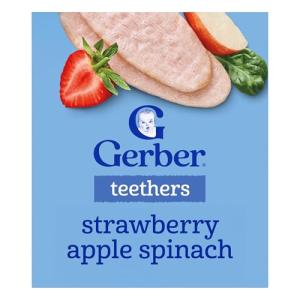 Gerber Teethers, Strawberry Apple Spinach Gentle Teething Wafers, Baby Teething Snacks
