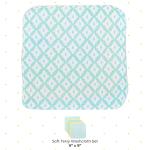 Spasilk Washcloth Wipes Set for Newborn Boys and Girls, Soft Terry Washcloth Set, Pack of 10, Green Diamonds