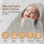 MIGIOL Muslin Baby Towels 100% Cotton ，Super Soft Muslin Baby Bath Towel - 32 x 32 Inches, Suitable for Newborn and Young Children up to 3 Years Old. (Light Blue & Dark Blue)