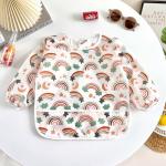 PandaEar 5 Pack Baby Long Sleeve Bibs| Waterproof Full Sleeve Bib for Baby Infant Toddler 6-36 Months