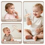 Baby Rattles - Teething Toys 3-6 Months, Baby Toys 0-6 Months, Sensory Toys for Newborn Babies, Rattles for Babies 0-6 Months, Neutral Color Baby Shower Gift (3PCS)