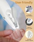 Lictin Baby Healthcare and Grooming Kit, 26 in 1 Rechargeable Nail Trimmer Electric Set,Safe File with Auto Light, Newborn Nursery Health Care Portable Safety Set for Infant Toddlers Boys Girls, Grey