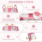 TPN Collapsible Baby Bathtub, Baby Bath Tub with Soft Cushion & Real-Time Thermometer, Baby Bathtub Infant to Toddler Tub (0-36 Months), Portable Newborn Travel Bath Tub