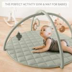 Beautiful Baby Play Gym - Soft Cotton Mat with 6 Cute Toys Creates The Perfect Activity Area for Your Girl/Boy - Stylish Infant Floor Playmat Fits Nicely with Any Playroom Decor