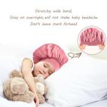 2Pcs Baby Silk Satin Bonnet for Kids Sleeping Cap - Elastic Wide Band Hair Bonnets,Ajustable Satin Bonnet with Tie,Shower Cap Curly Natural Hair Kids Bonnets for Girls Boys Infant - Rose Gold