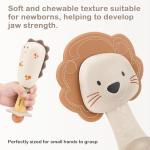 Baby Rattles - Teething Toys 3-6 Months, Baby Toys 0-6 Months, Sensory Toys for Newborn Babies, Rattles for Babies 0-6 Months, Neutral Color Baby Shower Gift (3PCS)