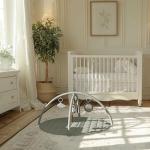 Beautiful Baby Play Gym - Soft Cotton Mat with 6 Cute Toys Creates The Perfect Activity Area for Your Girl/Boy - Stylish Infant Floor Playmat Fits Nicely with Any Playroom Decor