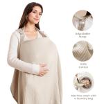 Konssy Muslin Nursing Cover for Baby Breastfeeding, Breathable 100% Cotton Breastfeeding Cover with Rigid Hoop for Mother Nursing Apron, Multi-use Carseat Canopy (Summer Wheat)