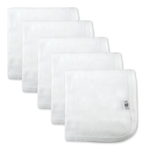 HonestBaby Unisex Baby Organic Cotton Washcloth Multi-Pack Winter Accessory Set, 5-Pack Honestly Pure White, One Size