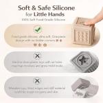 YIVEKO Baby Blocks Stacking for Babies Silicone Soft Building Blocks Teethers Montessori Toys for Babies Education Toys for Toddler Baby 8 PCS-Gentle