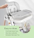 Mallify Convertible High Chairs for Babies and Toddlers, Height Adjustable Baby High Chair, High Chair with Removable Tray, Adjustable Backrest, Portable Baby Dinning Chair with Lockable Wheels