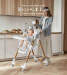 Mallify Convertible High Chairs for Babies and Toddlers, Height Adjustable Baby High Chair, High Chair with Removable Tray, Adjustable Backrest, Portable Baby Dinning Chair with Lockable Wheels