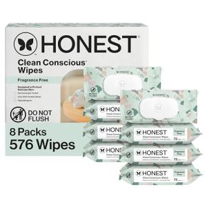 The Honest Company Hypoallergenic Multi-Use Baby Wipes for Sensitive Skin, Geo Mood, 576 Count