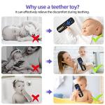 Chuya Baby Teether Toy Chew Toys for Babies 3-24 Months TV Remote Control Shape Teething Relief for Infants (Black)