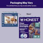 Clean Conscious™ Overnight Diapers | Up to 12 Hours of Protection | Hypoallergenic + Fragrance Free | Cozy Cloud + Star Signs | Size 6, 34 Count Club Box