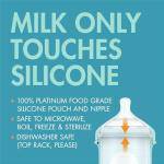 Boon Nursh Bottles - Silicone Baby Bottles Help Ease Colic Symptoms - Formula and Breast Milk Only Touch Food-Grade Silicone - Medium Flow - 8 Oz - Blue