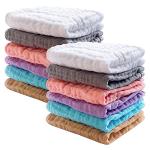 SWEET DOLPHIN 12 Pack Baby Muslin Washcloths - Soft Face Cloths for Newborn, Absorbent Bath Wash Cloths, Wipes, Burp Rag - Toddlers Essentials Stuff, Baby Registry as Shower -10"x10", Multicolor