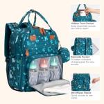 BabbleRoo Diaper Bag Backpack - Baby Essentials Travel Tote - Multi Function Water Resistant Diaper Bag, Travel Essentials Baby Bag with Changing Pad, Stroller Straps & Pacifier Case - Unisex, Dino