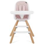 Evolur Zoodle 2-in-1 High Chair for Baby & Toddler – Convertible High Chair to Toddler Chair, Padded Seat, 5-Point Safety Harness, Dual Dishwasher-Safe Trays, Solid Beechwood Legs – Pink