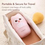 YIVEKO Baby Nail Kit, 4-in-1 Baby Nail Care Set with Cute Case, Baby Nail Clippers, Scissors, Nail File & Tweezers, Baby Manicure Kit and Pedicure kit for Newborn, Infant, Toddler, Kids-Owl Pink