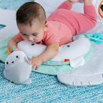 Bright Starts Tummy Time Prop & Play Baby Activity Mat with Support Pillow & Taggies - Polar Bear 35 x 29.5 in., Newborn and up