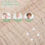 Synrroe 2 Pack Hooded Muslin Cotton Baby Towels (Green/Brown), 32 by 32 Inches, Ultra-Soft & Breathable for Baby Bath Time