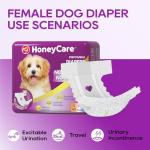 HONEY CARE All-Absorb Disposable Female Dog Diapers Small Size, Improved, 40 Count, Super Absorbent, Breathable, Wetness Indicator (Pack of 1, 40 Count Total)