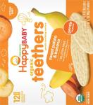 Happy Baby Organic Teethers, Banana and Sweet Potato, Gentle Teething Wafers, Packets, Soothing Rice Cookies for Teething Babies, 2 Count per pack, 12 Count per box, 1.7 Ounce