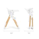 Munchkin Float Baby High Chair for Babies and Toddlers, Foldable for Easy Storage, White with Wooden Legs