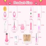 Baby Grooming Kit，Infant Safety Care Setwith Hair Brush Comb Nail Clipper Nasal Aspirator, Baby Essentials Kit for Newborn Girls Boys (14 PC-Pink Kit)