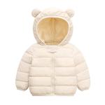 BFFBABY Winter Down Coats for Kids Baby Boys Girls Light Puffer Padded Jacket Bear Hoods Infant Outerwear White