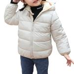BFFBABY Winter Down Coats for Kids Baby Boys Girls Light Puffer Padded Jacket Bear Hoods Infant Outerwear White