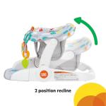 Bright Starts Learn-to-Sit Baby Floor Seat, 2-Positions Grow with Infant, Portable Baby Chair, Includes Sensory Toys, Unisex, 4-12 Months, Playful Paradise