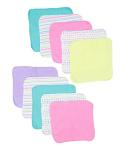 Spasilk Washcloth Wipes Set for Newborn Boys and Girls, Soft Terry Washcloth Set, Pack of 10, Aqua Bubbles, (010-1201)