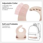 Eascrozn Silicone Bibs for Babies Toddler Set of 3, BPA Free, Soft Adjustable Waterproof Bibs for Feeding Essentials