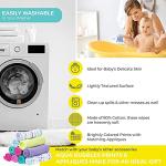 Spasilk Washcloth Wipes Set for Newborn Boys and Girls, Soft Terry Washcloth Set, Pack of 10, Aqua Bubbles, (010-1201)