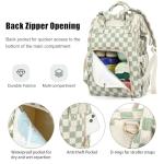 Dezcrab Baby Diaper Bag Backpack for Mom, Large Capacity Travel Nappy Bag for Boys & Girls with Stroller Straps (Corduroy Checkered Green)