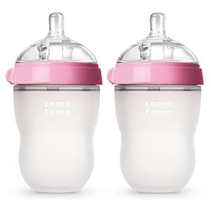 Comotomo Baby Bottle Double Pack, Pink, 8oz