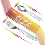 4 Piece Stainless Steel Toddler Forks and Spoons with Smooth Rounded Edges | Self-Feeding Toddle Utensil Set for Babies 1+ Year Old | Dishwasher Safe Baby Silverware Set