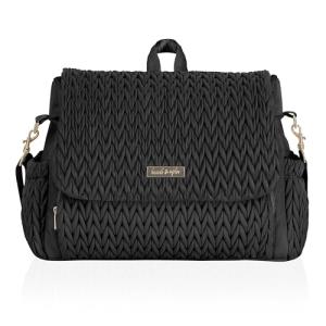 Hannah & Sophia Belle Convertible Baby Diaper Backpack & Bag in Black, Large Size, Dual Sided Water Resistant Changing Mat Included, Detachable Shoulder Straps, Easy To Use