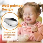 4 Piece Stainless Steel Toddler Forks and Spoons with Smooth Rounded Edges | Self-Feeding Toddle Utensil Set for Babies 1+ Year Old | Dishwasher Safe Baby Silverware Set