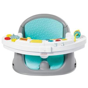 Infantino Music & Lights 3-in-1 Discovery Seat & Booster, Toddler Booster Seat for Dining Table or Kitchen Chair, Baby Activity Center & Snack Tray, Teal