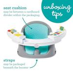 Infantino Music & Lights 3-in-1 Discovery Seat & Booster, Toddler Booster Seat for Dining Table or Kitchen Chair, Baby Activity Center & Snack Tray, Teal