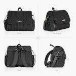 Hannah & Sophia Belle Convertible Baby Diaper Backpack & Bag in Black, Large Size, Dual Sided Water Resistant Changing Mat Included, Detachable Shoulder Straps, Easy To Use