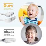 4 Piece Stainless Steel Toddler Forks and Spoons with Smooth Rounded Edges | Self-Feeding Toddle Utensil Set for Babies 1+ Year Old | Dishwasher Safe Baby Silverware Set