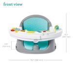 Infantino Music & Lights 3-in-1 Discovery Seat & Booster, Toddler Booster Seat for Dining Table or Kitchen Chair, Baby Activity Center & Snack Tray, Teal