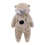 ALLAIBB Baby Newborn Snowsuit Winter Hooded Footie Fleece Jumpsuit for Infant Girls Boys