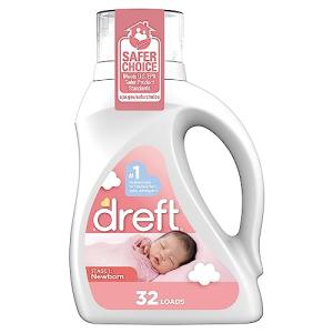Dreft Stage 1 Newborn Baby Liquid Laundry Detergent, Gentle on Sensitive Skin, HE Compatible, 32 loads
