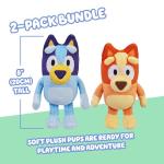 Bingo & Bluey Plush Toys Bundle – Exclusive 2-Pack Soft Toys, Deluxe Fabric, Embroidered Detail, Plush Characters for Show Time or Story Time