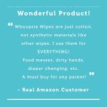 Whoopsie Wipes – The Original 100% Pure Cotton Dry Baby Wipes – Ultra Soft, Unscented, Chemical-Free Wipes for Sensitive Skin – Use Dry or Add Water for Wet Wipes – 6 Packs (600 Count)